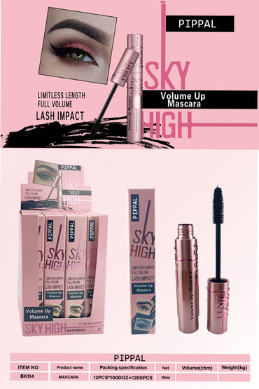 Pippal Sky High Eyeliner 1 Pcs with Mascara Ultra Volume Up Volumizing Mascara for Bold And Dramatic Lashes Long Lasting Waterproof 10Gm (Pack of 1)