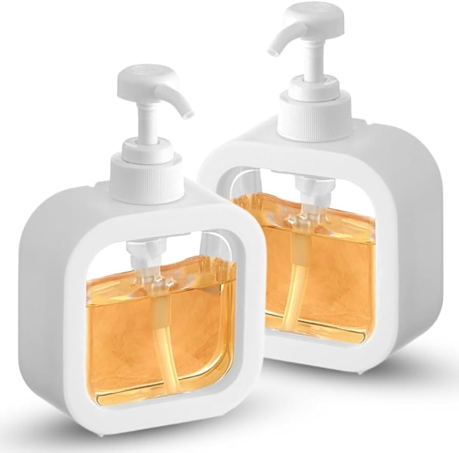 Plastic Empty Bottle Soap Dispenser For Bathroom Kitchen Large-Capacity Dispensing Bottled Hand Soap Dish Soap Shower Gel Shampoo Washing Powder Replacement Empty Bottle 1Pc, 10 Ounces