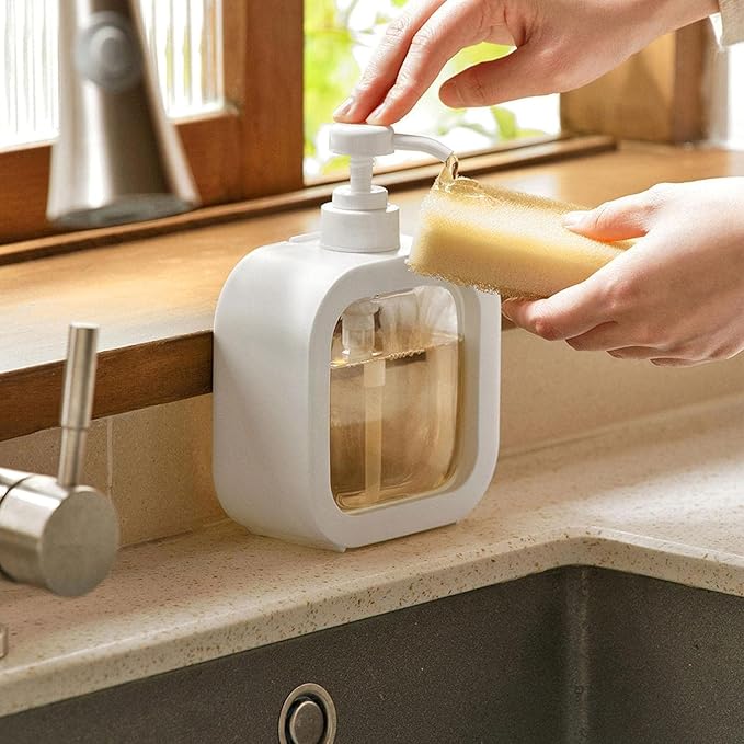 Plastic Empty Bottle Soap Dispenser For Bathroom Kitchen Large-Capacity Dispensing Bottled Hand Soap Dish Soap Shower Gel Shampoo Washing Powder Replacement Empty Bottle 1Pc, 10 Ounces