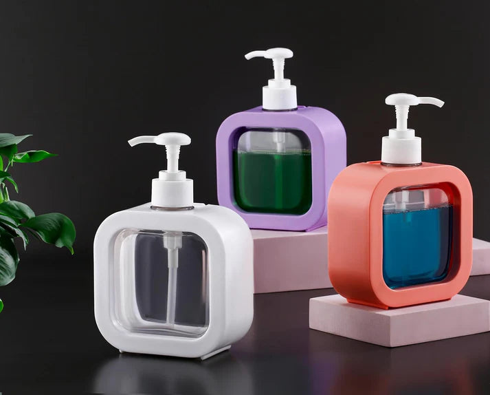 Plastic Empty Bottle Soap Dispenser For Bathroom Kitchen Large-Capacity Dispensing Bottled Hand Soap Dish Soap Shower Gel Shampoo Washing Powder Replacement Empty Bottle 1Pc, 10 Ounces